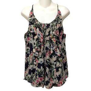 REBECCA TAYLOR Floral Silk Flutter Racerback Top 6